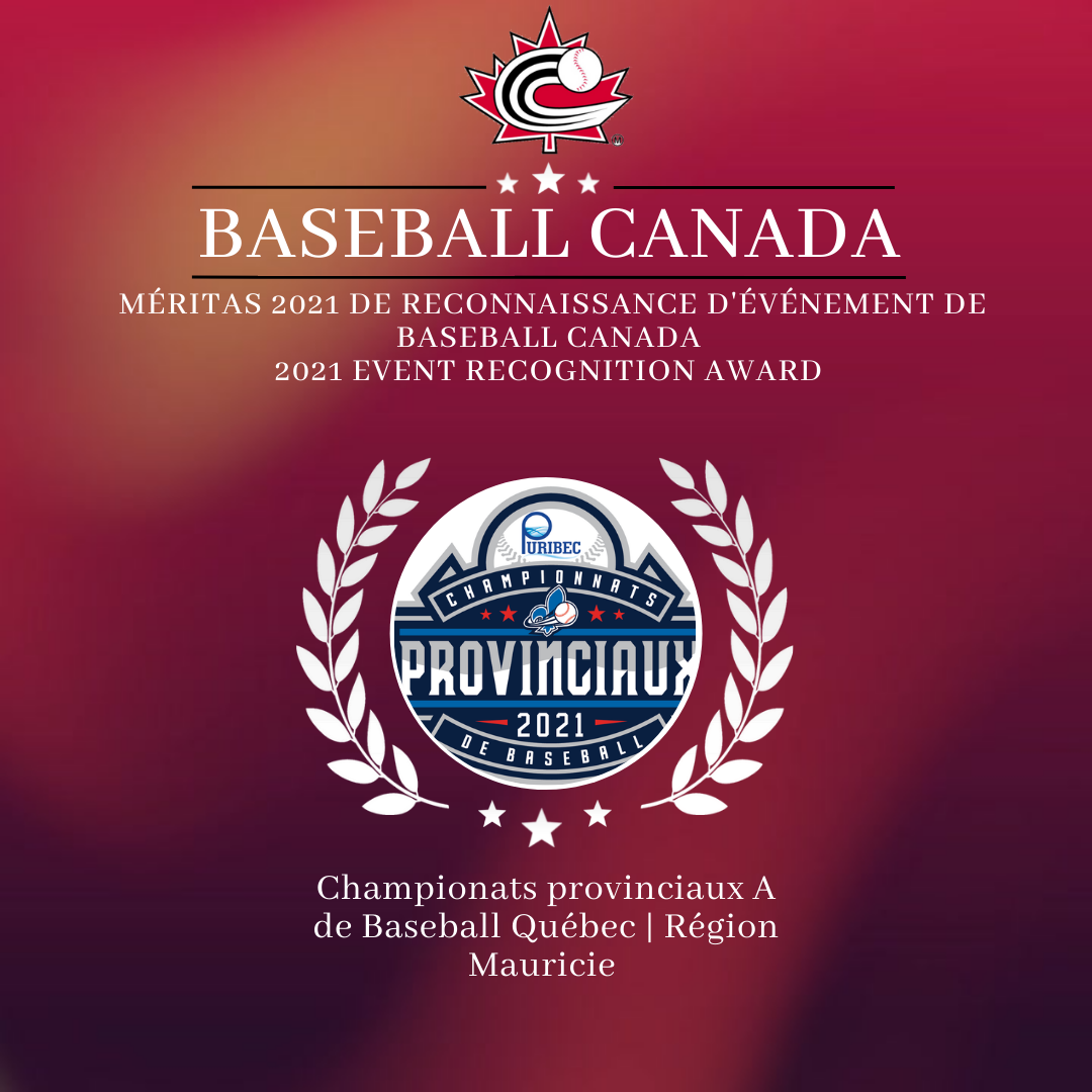 La Région de la Mauricie remporte le méritas de l'événement 2021 de Baseball Canada