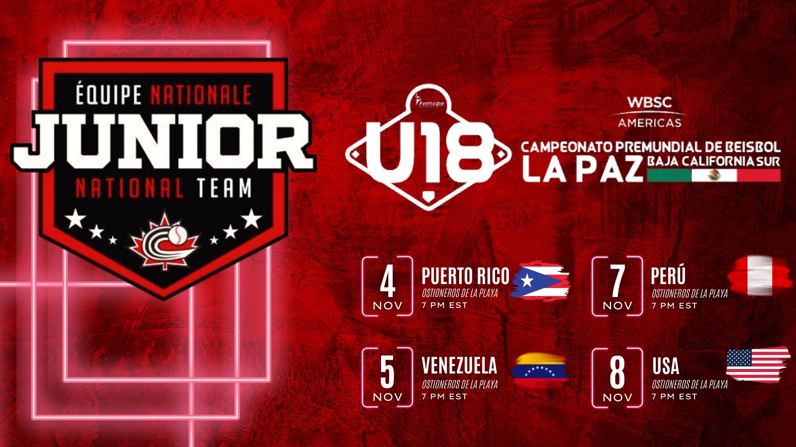 Schedule - WBSC Americas U-18 Baseball World Cup Qualifier